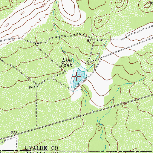 Topographic Map of Line Tank, TX