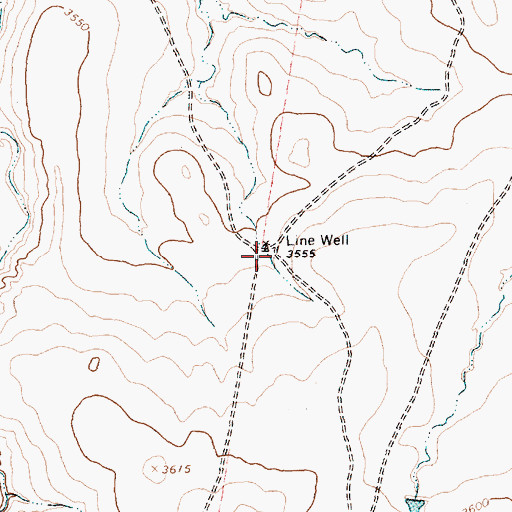 Topographic Map of Line Well, TX