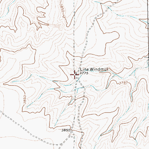 Topographic Map of Line Windmill, TX