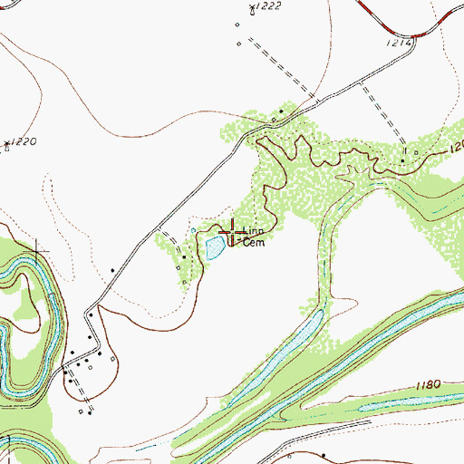 Topographic Map of Linn Cemetery, TX