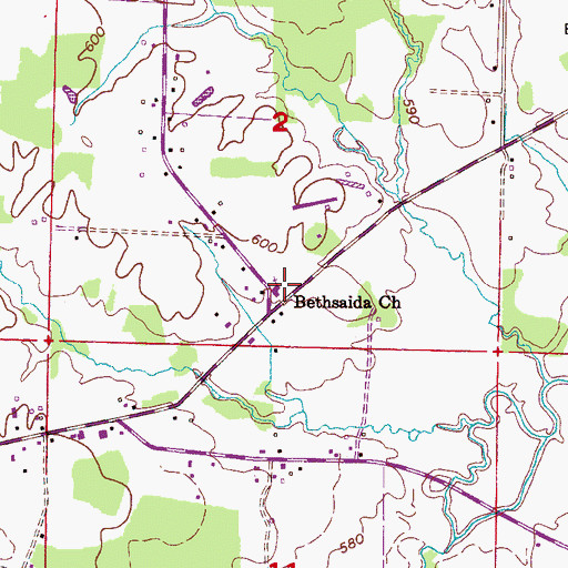 Topographic Map of Bethsaida Cemetery, AL