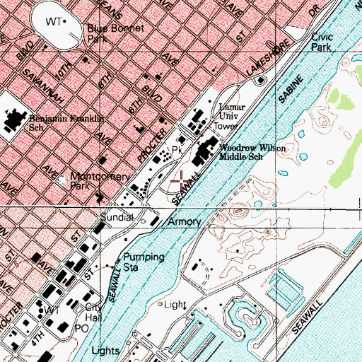 Topographic Map of Lions Park, TX