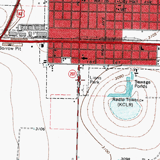 Topographic Map of Lions Park, TX