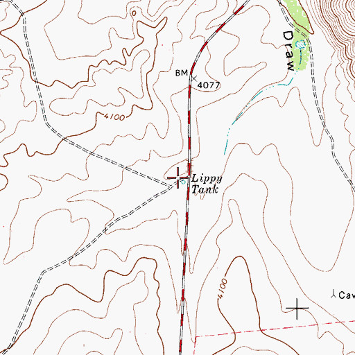 Topographic Map of Lippy Tank, TX