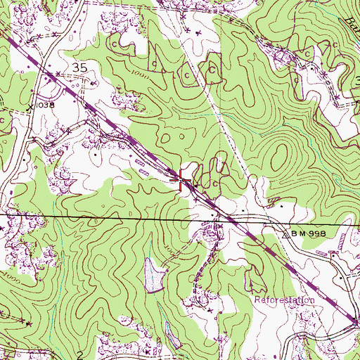 Topographic Map of Block Church, AL