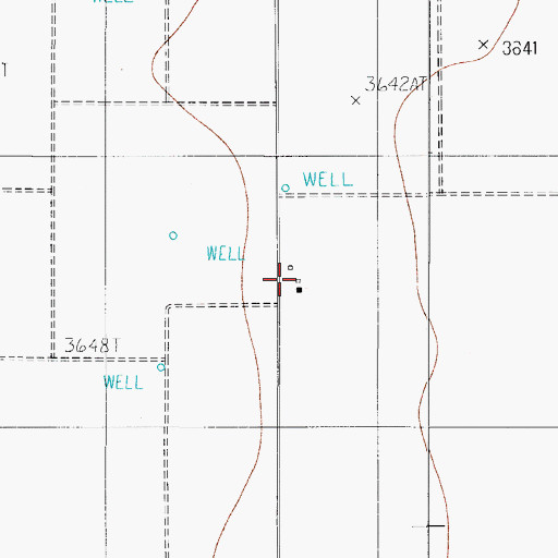 Topographic Map of List Ranch, TX
