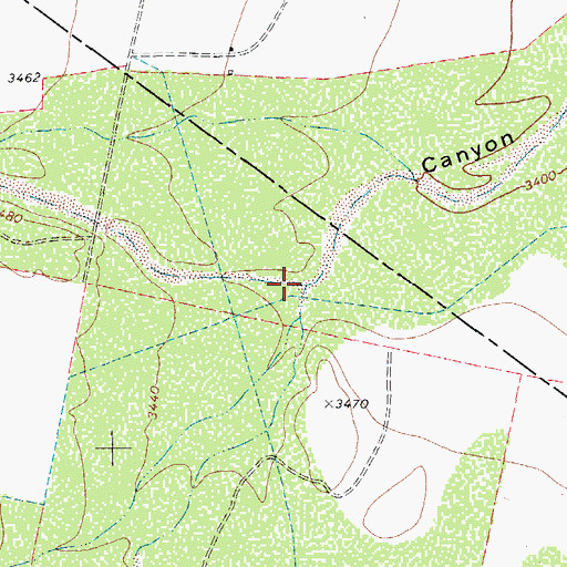 Topographic Map of Little Aguja Canyon, TX