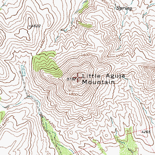Topographic Map of Little Aguja Mountain, TX