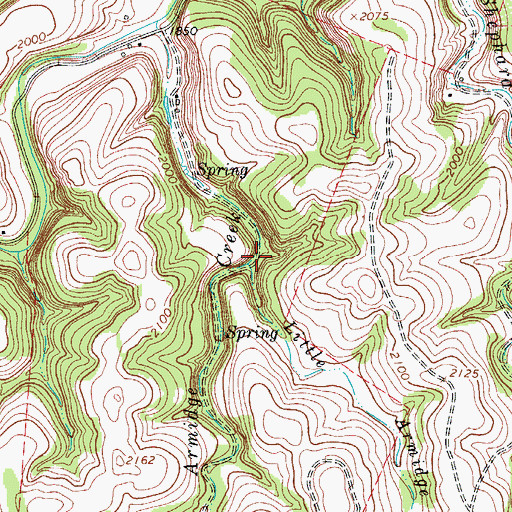 Topographic Map of Little Armidge Creek, TX