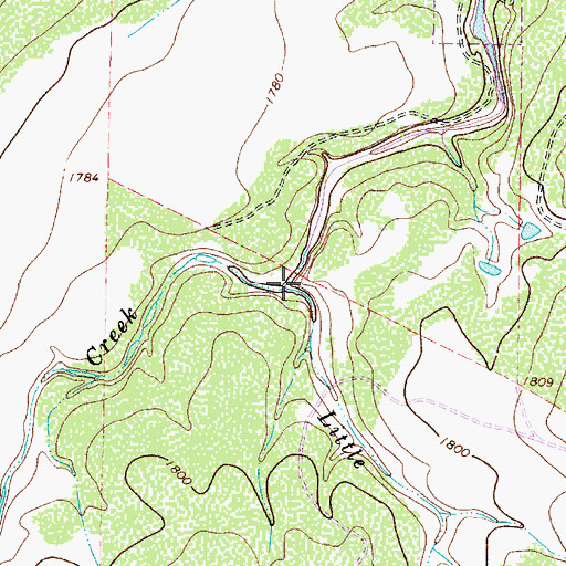 Topographic Map of Little Bear Creek, TX