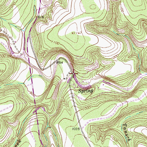 Topographic Map of Little Bear Creek, TX