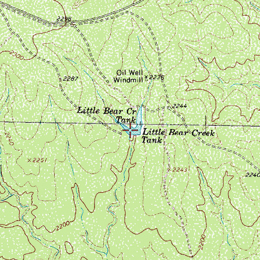 Topographic Map of Little Bear Creek Tank, TX