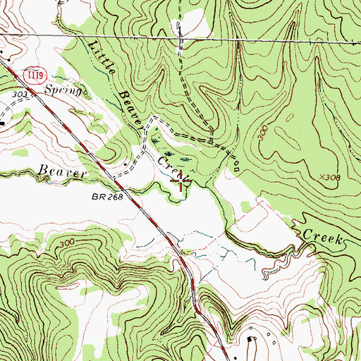 Topographic Map of Little Beaver Creek, TX