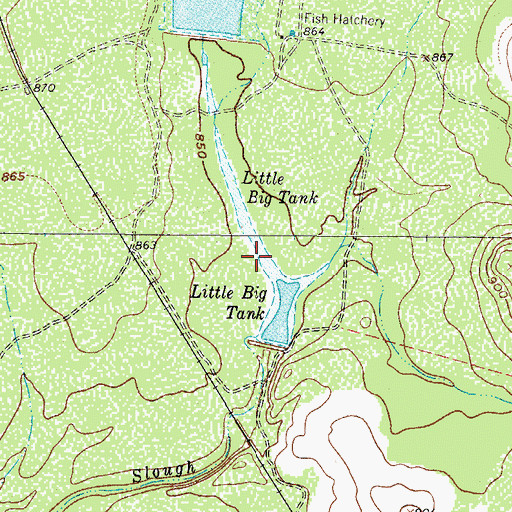 Topographic Map of Little Big Tank, TX
