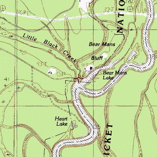 Topographic Map of Little Black Creek, TX