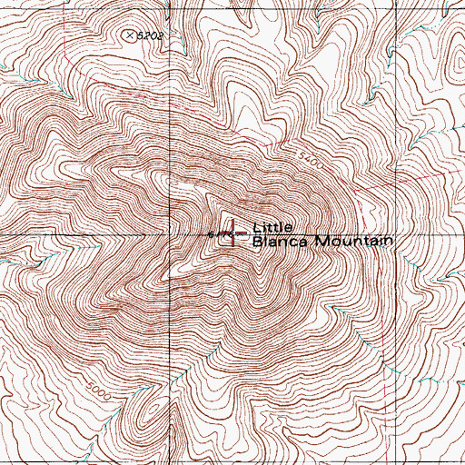 Topographic Map of Little Blanca Mountain, TX