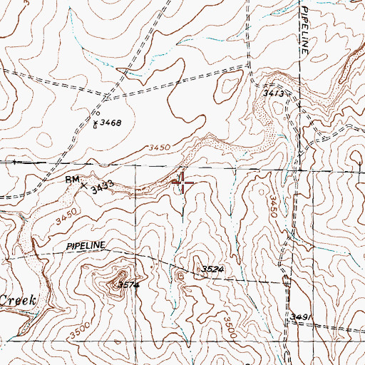 Topographic Map of Little Blue Creek, TX