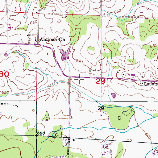 Topographic Map of Boston School (historical), AL
