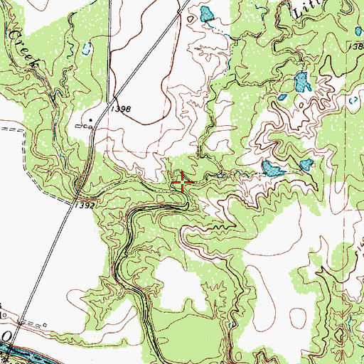 Topographic Map of Little Bull Creek, TX