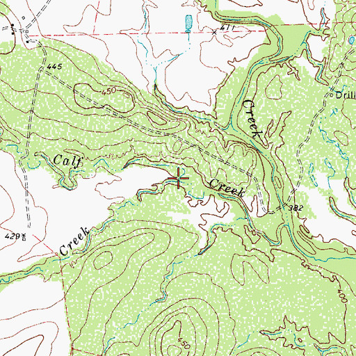 Topographic Map of Little Calf Creek, TX