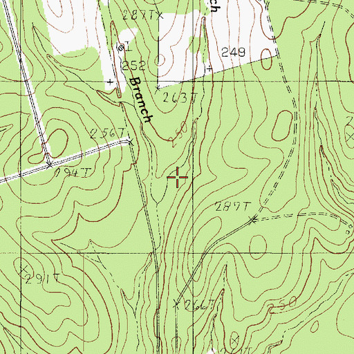 Topographic Map of Little Caney Branch, TX