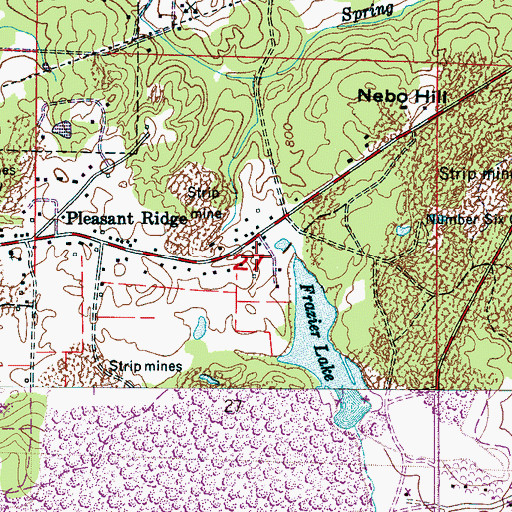 Topographic Map of Bruceton, AL