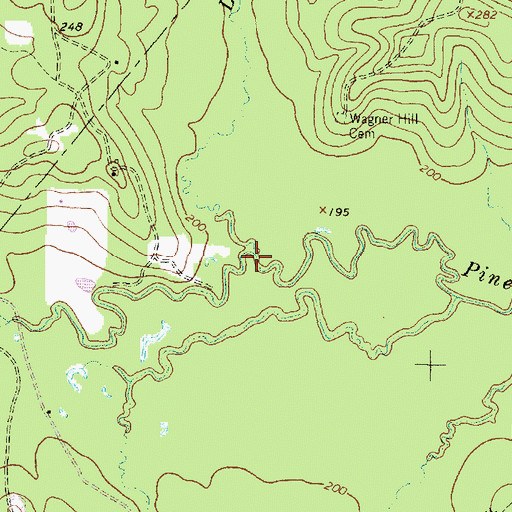 Topographic Map of Little Caney Creek, TX
