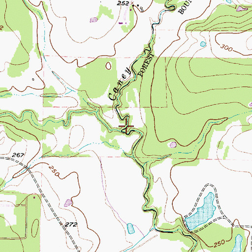 Topographic Map of Little Caney Creek, TX