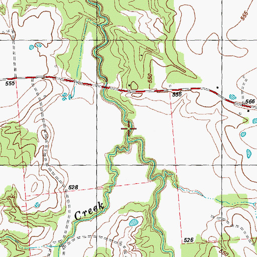 Topographic Map of Little Caney Creek, TX