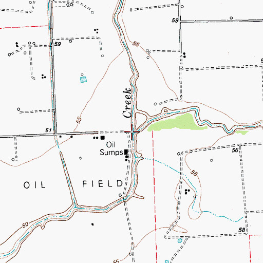Topographic Map of Little Carancahua Creek, TX