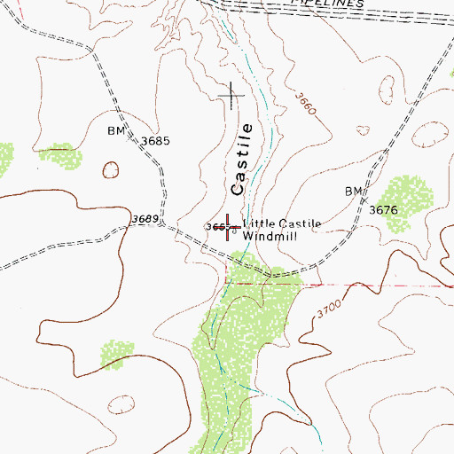Topographic Map of Little Castile Windmill, TX