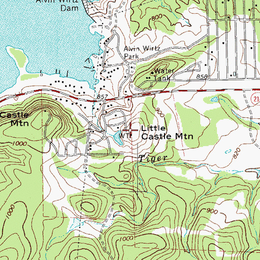 Topographic Map of Little Castle Mountain, TX