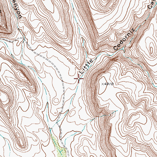 Topographic Map of Little Codorniz Canyon, TX