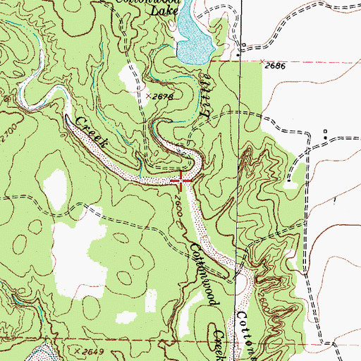 Topographic Map of Little Cottonwood Creek, TX