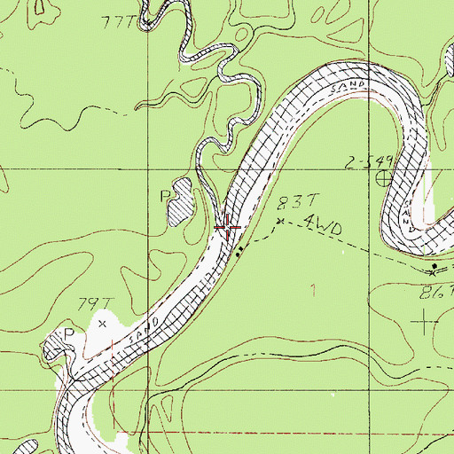 Topographic Map of Little Cow Creek, TX