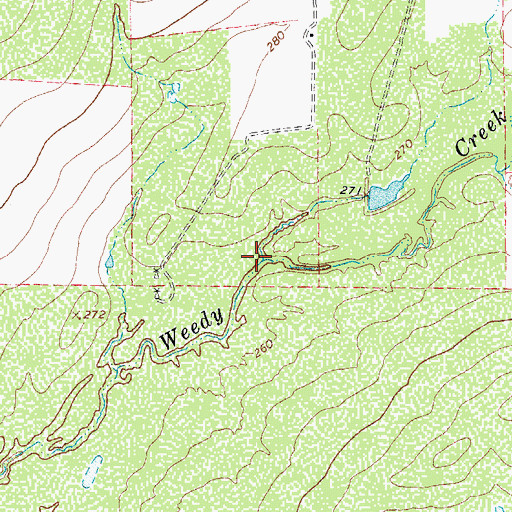 Topographic Map of Little Creek, TX