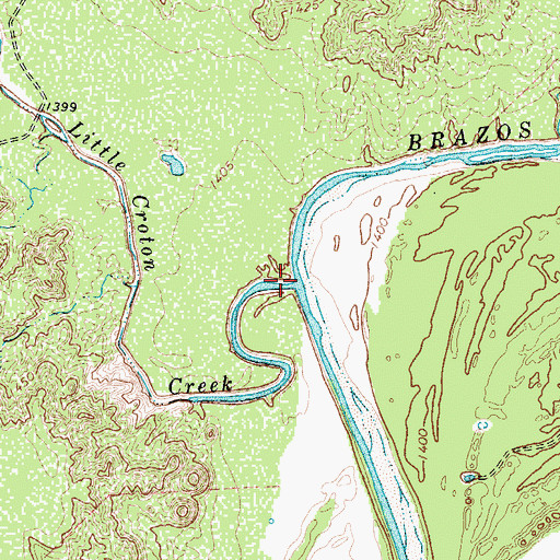 Topographic Map of Little Croton Creek, TX