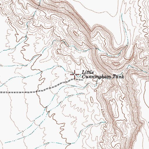 Topographic Map of Little Cunningham Tank, TX