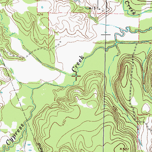 Topographic Map of Little Cypress Creek, TX