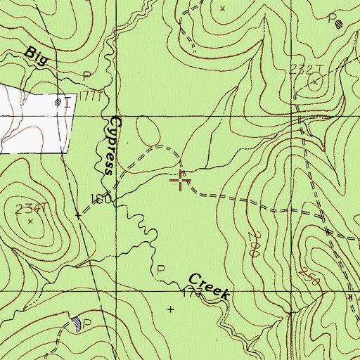 Topographic Map of Little Cypress Creek, TX