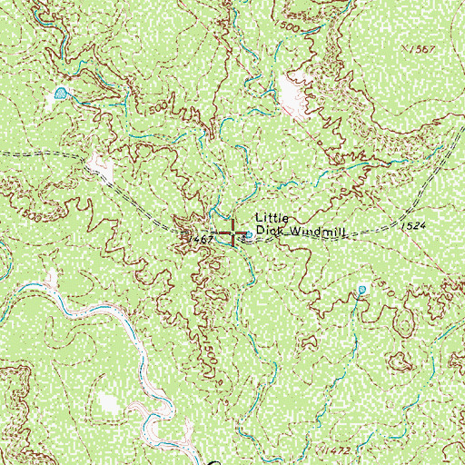 Topographic Map of Little Dick Windmill, TX