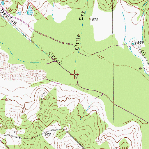 Topographic Map of Little Dry Valley, TX