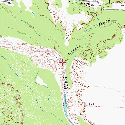 Topographic Map of Little Duck Creek, TX