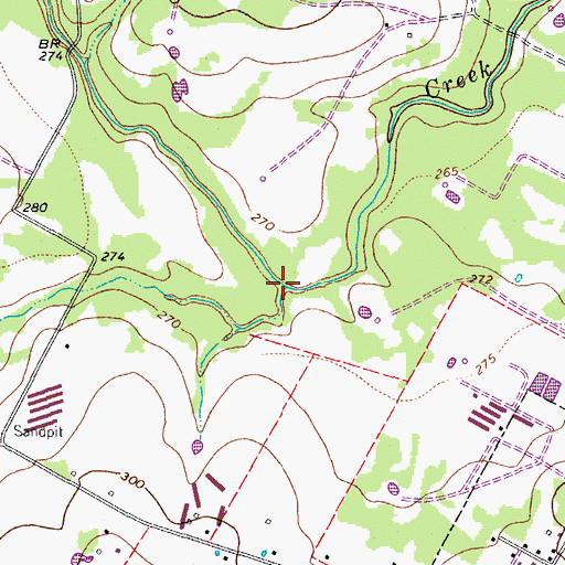 Topographic Map of Little Elm Creek, TX