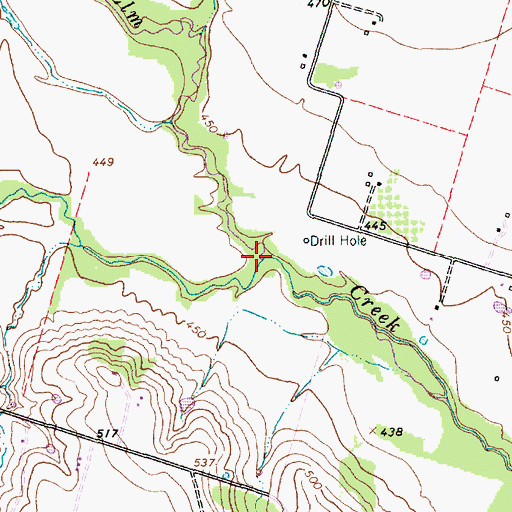Topographic Map of Little Elm Creek, TX
