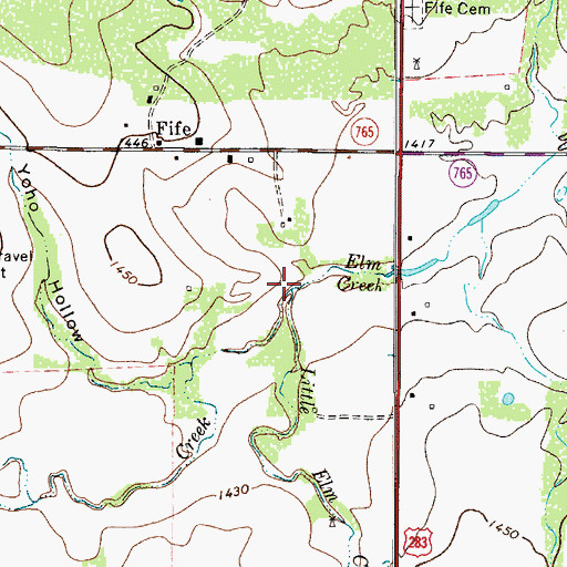 Topographic Map of Little Elm Creek, TX