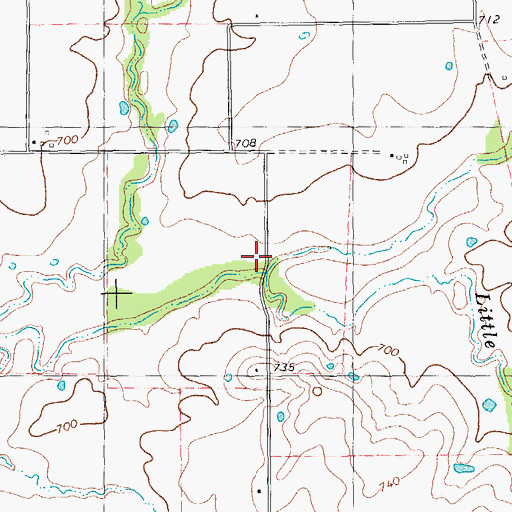 Topographic Map of Little Elm Creek, TX