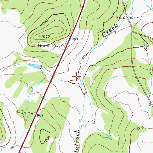 Topographic Map of Little Flatrock Creek, TX