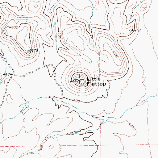 Topographic Map of Little Flattop, TX