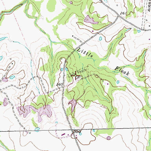 Topographic Map of Little Flock Cemetery, TX